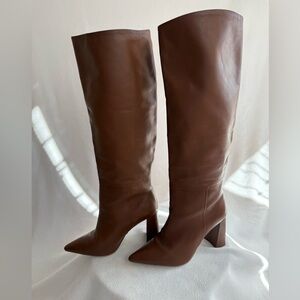 Leather Brown Heeled Boots